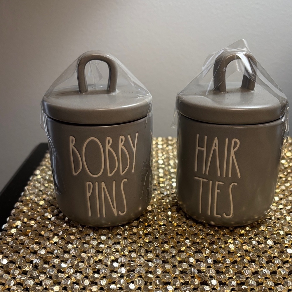 Rae Dunn Ceramic Hair Ties and Bobby Pins Storage